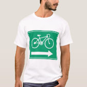 T-shirt Panneau de direction flèche droite voie cyclable v (Devant)