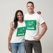 T-shirt Panneau de direction flèche droite voie cyclable v (Unisexe)