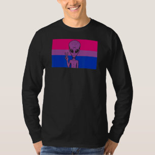 T-shirt Panneau de l'Alien Head Ufo Peace Gaylien Bisexual