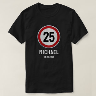 T-shirt Panneau de limitation de vitesse pour 25e annivers