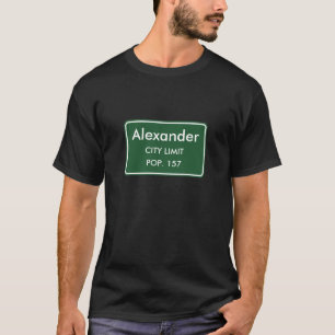 T-shirt Panneau de limite de ville d'Alexander, IA