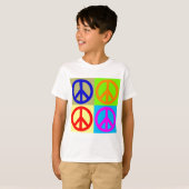 T-shirt Panneau de paix Art pop quatre couleurs (Devant entier)