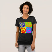 T-shirt Panneau de paix Art pop quatre couleurs (Devant entier)