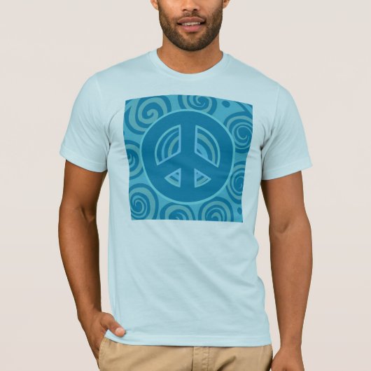 T-shirt Panneau de paix bleu (Devant)
