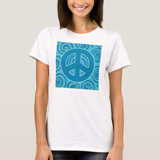 T-shirt Panneau de paix bleu (Devant)