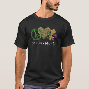 T-shirt Panneau de Paix Coeur Fleur De Lys Hippie Paix Amo