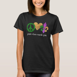 T-shirt Panneau de Paix Coeur Fleur De Lys Hippie Paix Amo