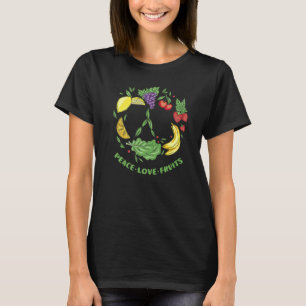 T-shirt Panneau de Paix d'Amour végétarien Fruit Vegan Veg