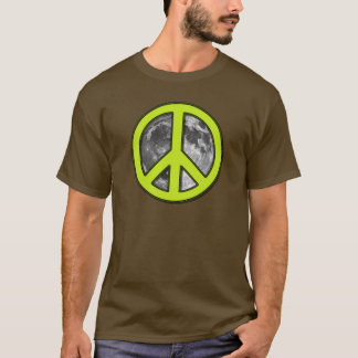 T-shirt Panneau de paix de la Lune verte -