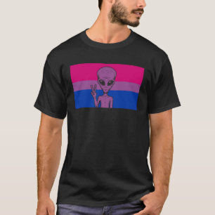 T-shirt Panneau de Paix de la Tête d'Alien UFO Gaylien Pri
