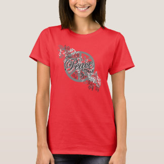 T-shirt Panneau de Paix Filigree Flor Scroll