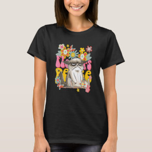 T-shirt Panneau de Paix Les années 70 Fleurs Vibe Cat Retr