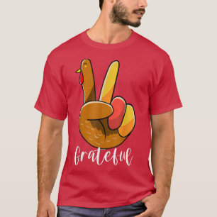 T-shirt Panneau de Paix Main Turquie Thanksgiving Grateful