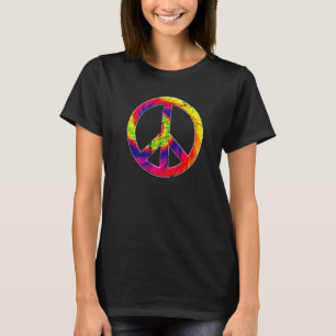 T-shirt Panneau de paix Peace Freedom Unity Colorée Tie Dy
