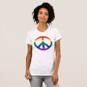 T-shirt Panneau de paix Rainbow (Devant entier)