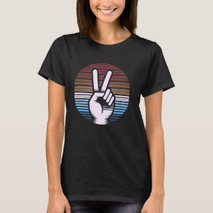 T-shirt Panneau de Paix Rétro V Doigts Vintage 60s les ann
