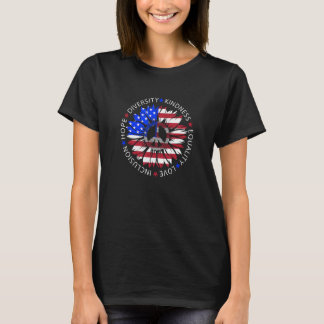T-shirt Panneau de Paix Tournesol USA Drapeau Patriotique