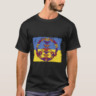 T-shirt Panneau de Paix Ukraine Drapeau papillon ukrainien