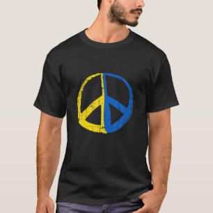 T-shirt Panneau de Paix Ukraine Pavillon Couleurs Vin