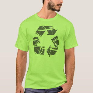 T-shirt Panneau de recyclage gris fracturé