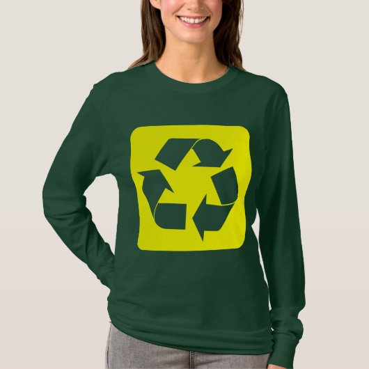 T-shirt Panneau de recyclage - Jaune (Devant)