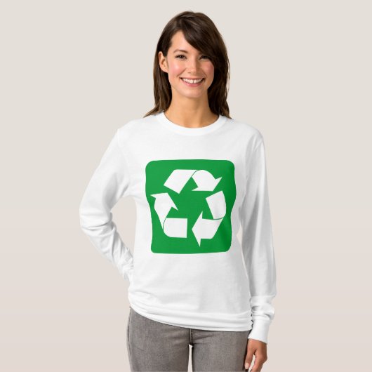 T-shirt Panneau de recyclage - Vert herbe (Devant entier)