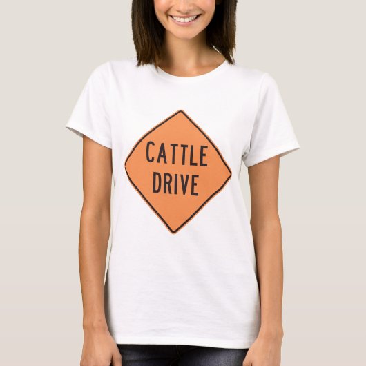 T-shirt Panneau de route de Cattle Drive (Devant)