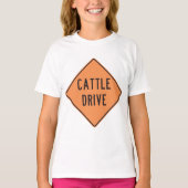 T-shirt Panneau de route de Cattle Drive (Devant)