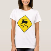 T-shirt Panneau de Route Glissante (Devant)