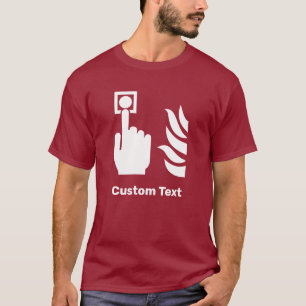 T-shirt Panneau de sécurité du bouton d'alarme incendie