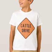 T-shirt Panneau de signalisation de conduite de bétail (Devant)