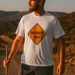 T-shirt Panneau de signalisation de fin de chaussée Averti