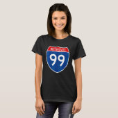 T-shirt Panneau de signalisation de l'autoroute Interstate (Devant entier)