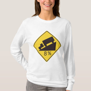 T-shirt Panneau de signalisation de pente raide pour camio