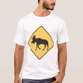 T-shirt Panneau de signalisation de traversée d'orignal Sé (Devant)