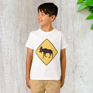T-shirt Panneau de signalisation de traversée d'orignal Sé