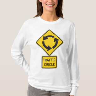 T-shirt Panneau de signalisation rond-point jaune diamant