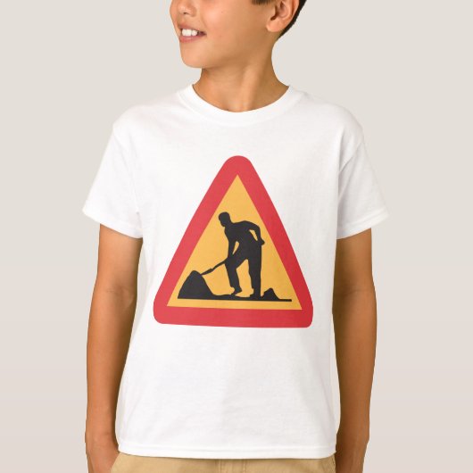 T-shirt Panneau de signalisation routière Avertissement de (Devant)