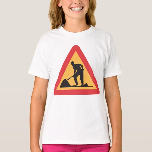 T-shirt Panneau de signalisation routière Avertissement de (Devant)