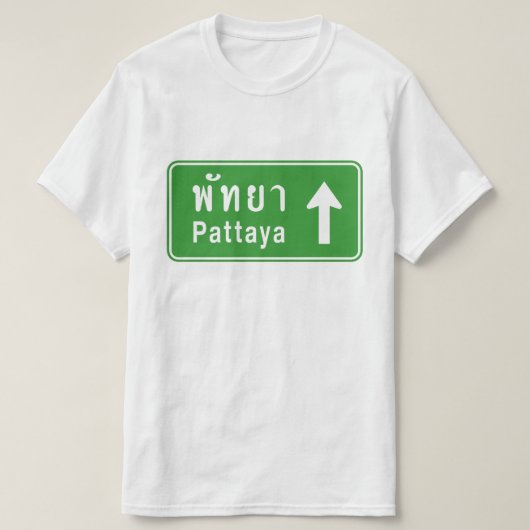 T-shirt Panneau de signalisation routière Pattaya ⚠ Thaïla (Design devant)