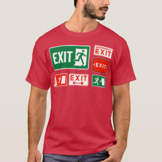 T-shirt Panneau de sortie du jour d'évacuation