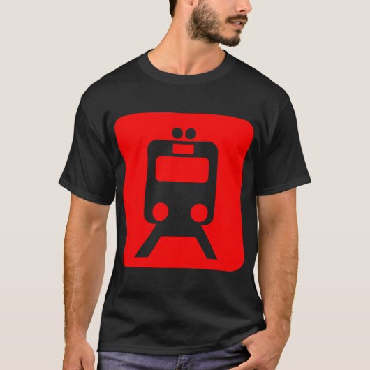 T-shirt Panneau de train - Rouge (Devant)