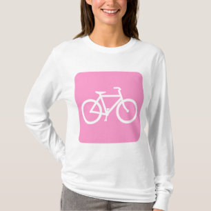 T-shirt Panneau de vélo - Rose
