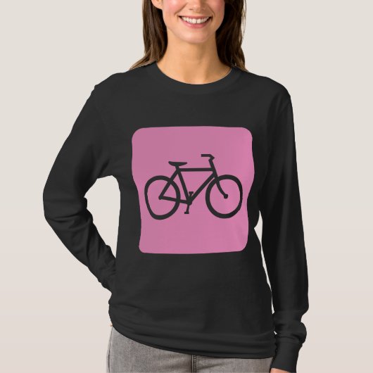 T-shirt Panneau de vélo - Rose (Devant)