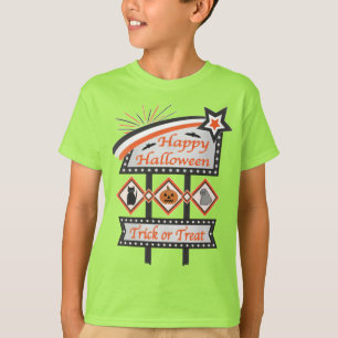 T-shirt Panneau d'Halloween Vintage rétros - Tricoter ou t