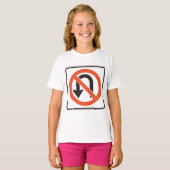 T-shirt Panneau d'interdiction de demi-tour Symbole de séc (Devant entier)