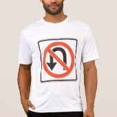 T-shirt Panneau d'interdiction de demi-tour Symbole de séc (Devant)