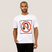 T-shirt Panneau d'interdiction de demi-tour Symbole de séc (Devant entier)