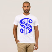 T-shirt Panneau dollar - bleu (Devant entier)