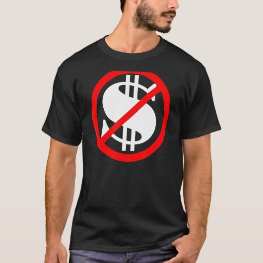 T-shirt Panneau Dollar Croisé Pas D'Argent (Devant)